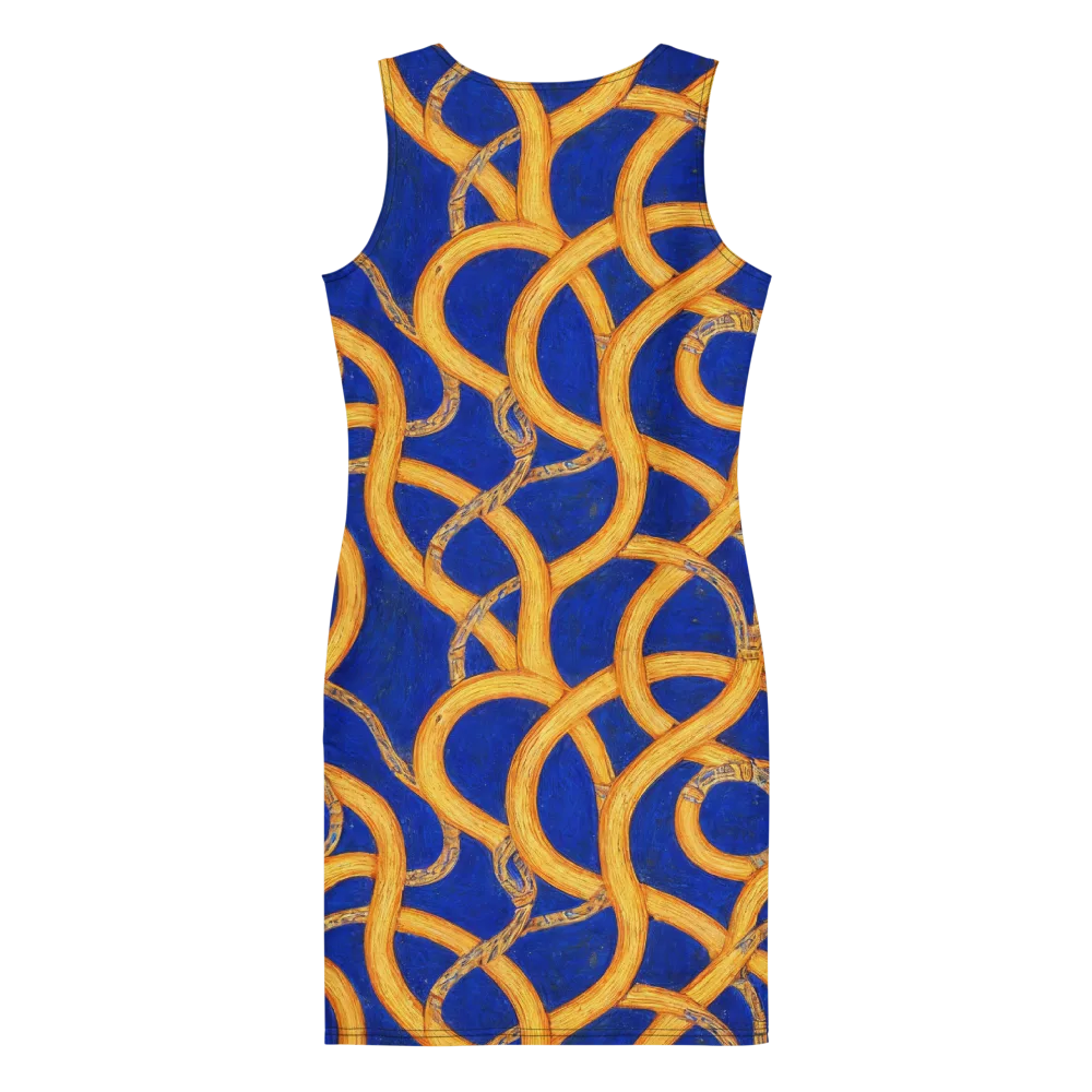 Cobalt Lariat on Bodycon Dress — Back