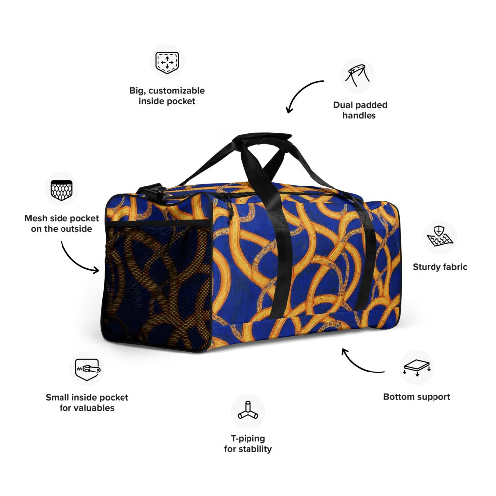 Cobalt Lariat on Duffle Bag — Right Front