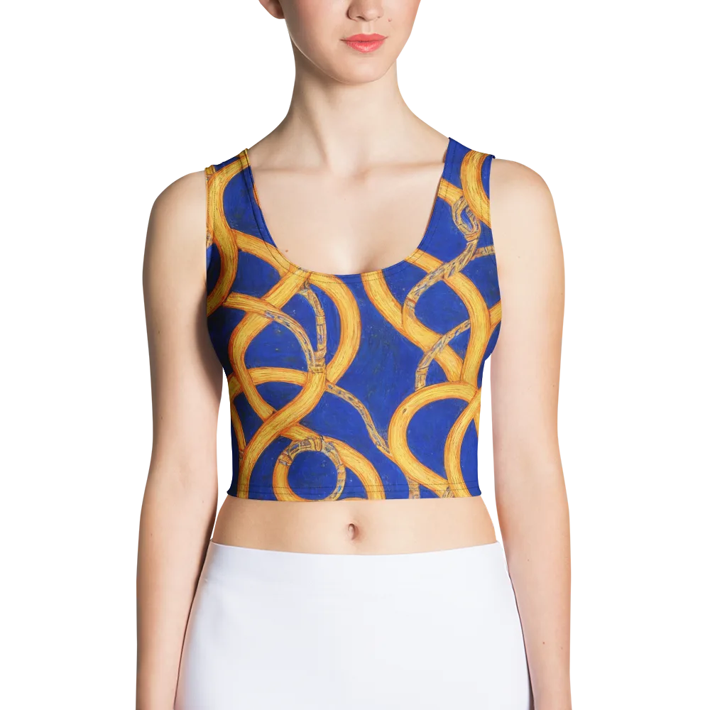 Cobalt Lariat on Crop Top — Front