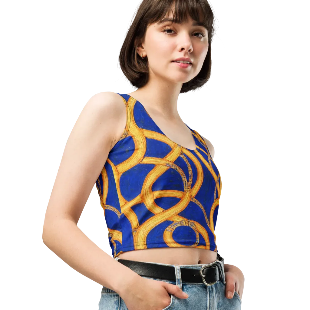 Cobalt Lariat on Crop Top — Right Front