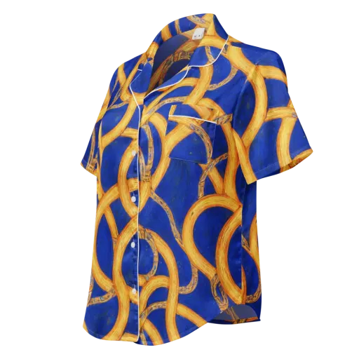 Cobalt Lariat on a Women's Short Sleeve Pajama Top