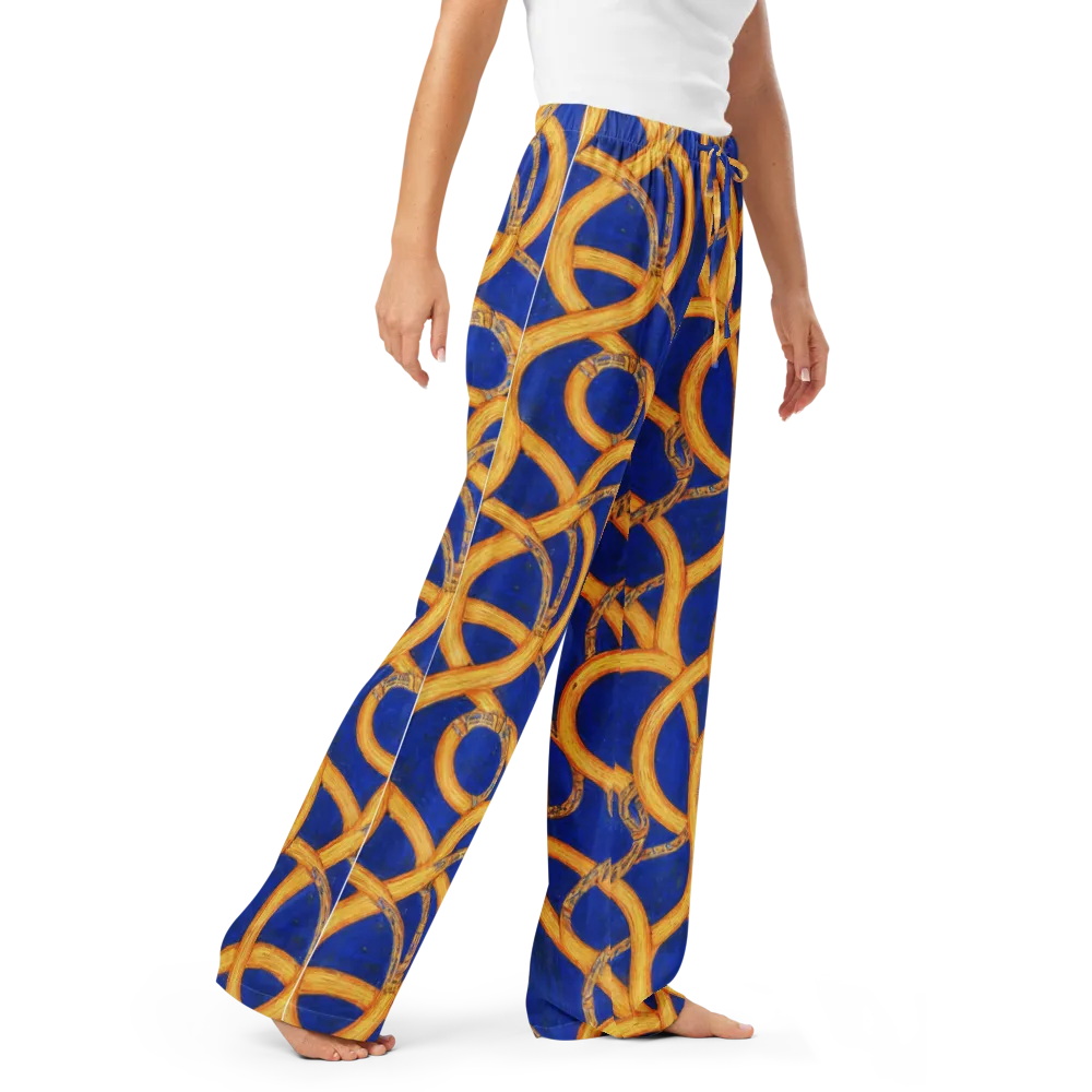 Cobalt Lariat on Women's Pajama Pants — Right Front