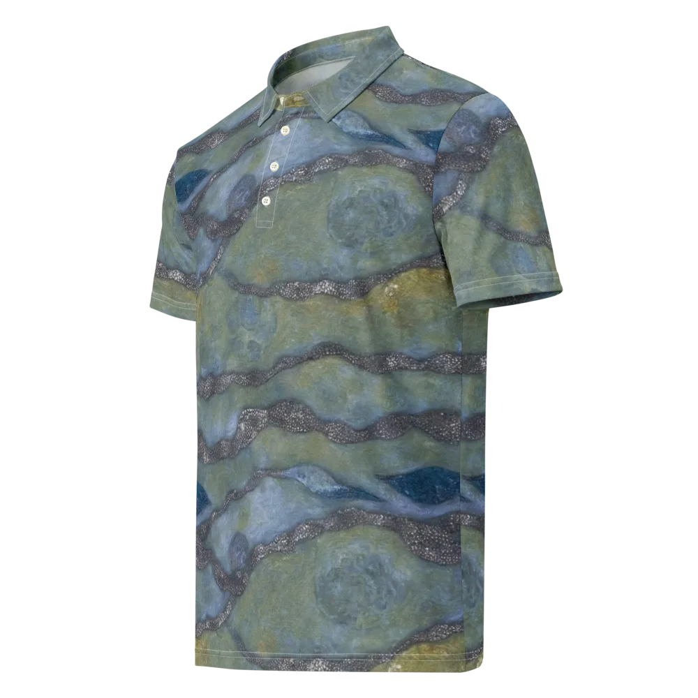 Tidal Fossil on Men's Slim Fit Polo Shirt — Left Front
