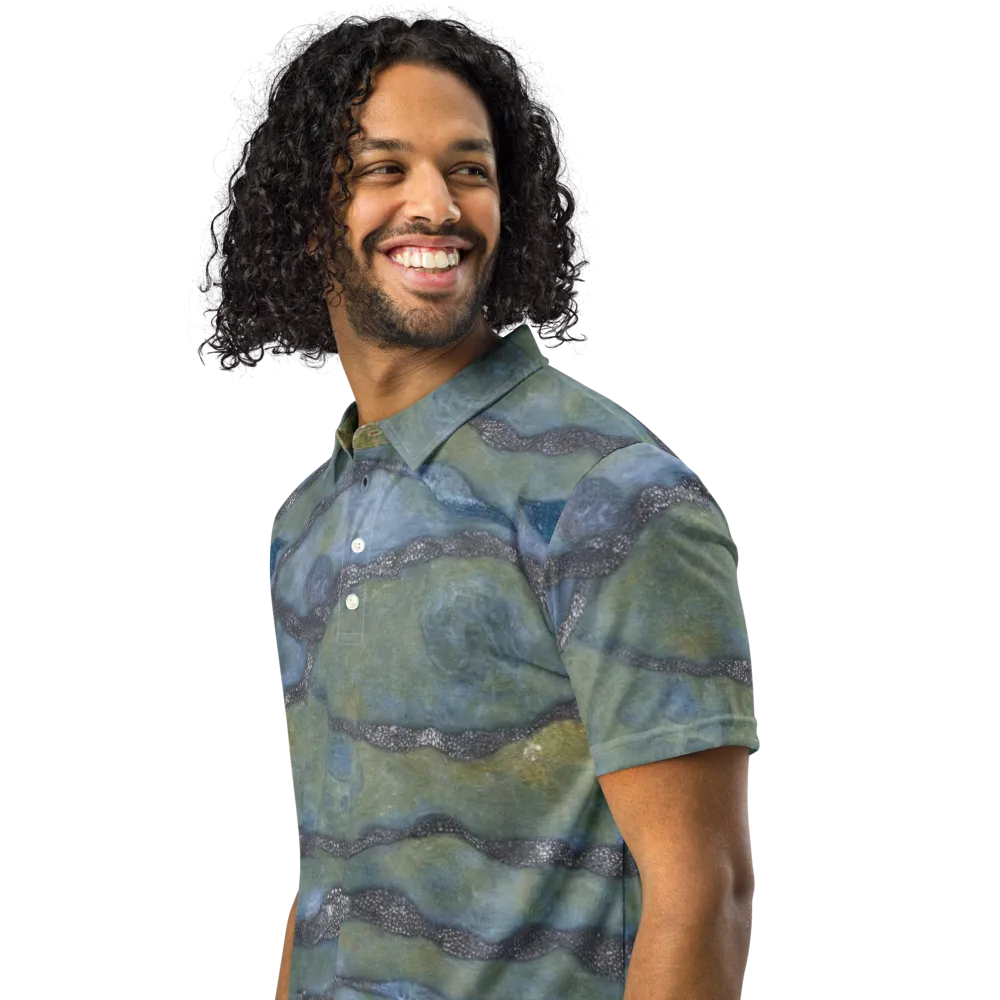Tidal Fossil on Men's Slim Fit Polo Shirt — Left Front