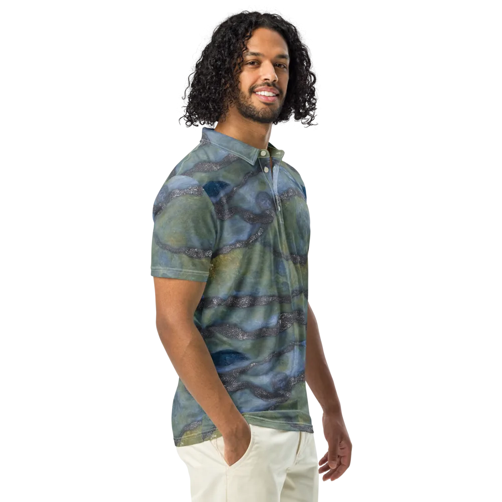 Tidal Fossil on Men's Slim Fit Polo Shirt — Right Front
