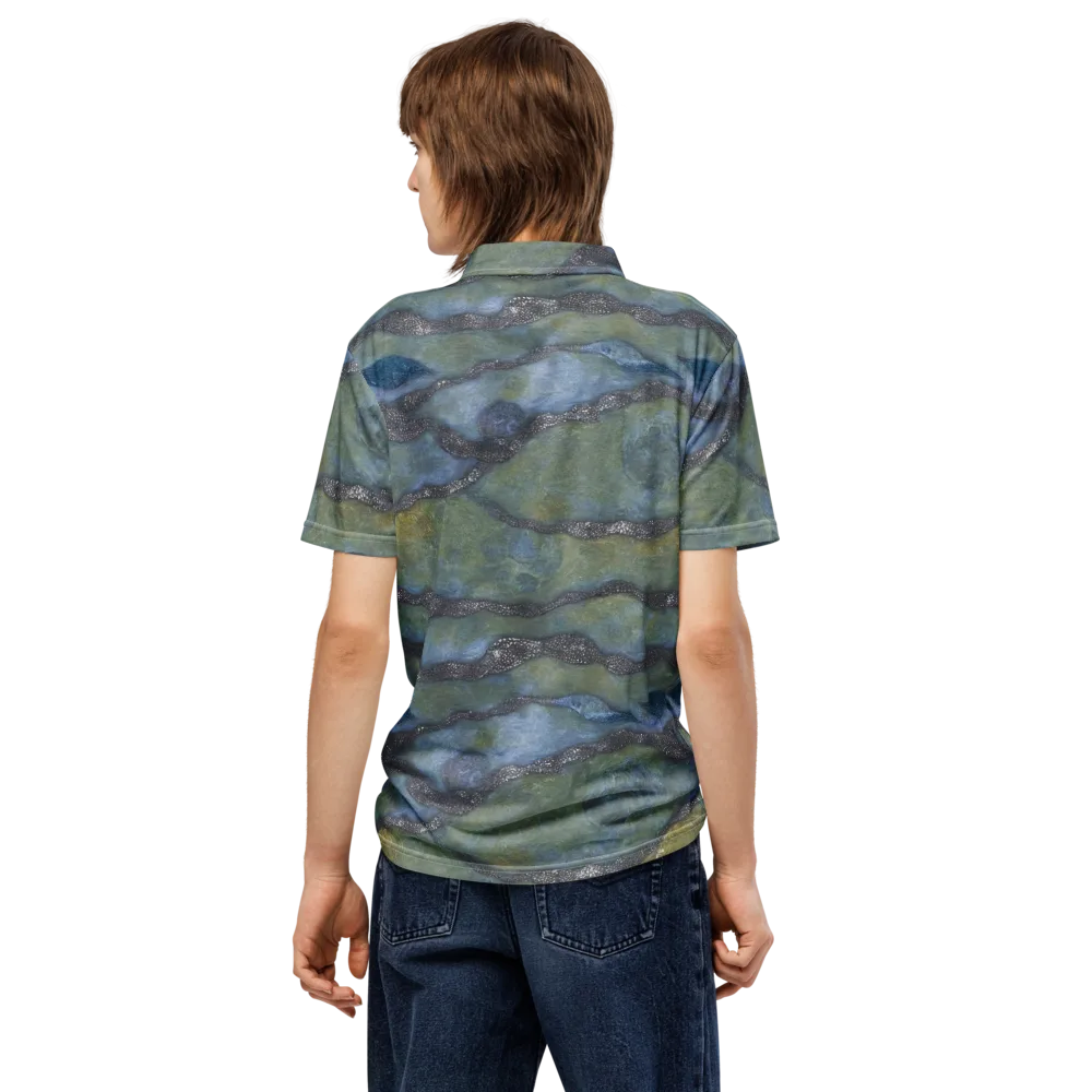 Tidal Fossil on Men's Slim Fit Polo Shirt — Back