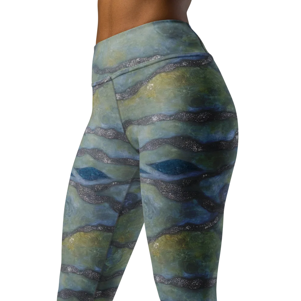 Tidal Fossil on Yoga Leggings — Left Front