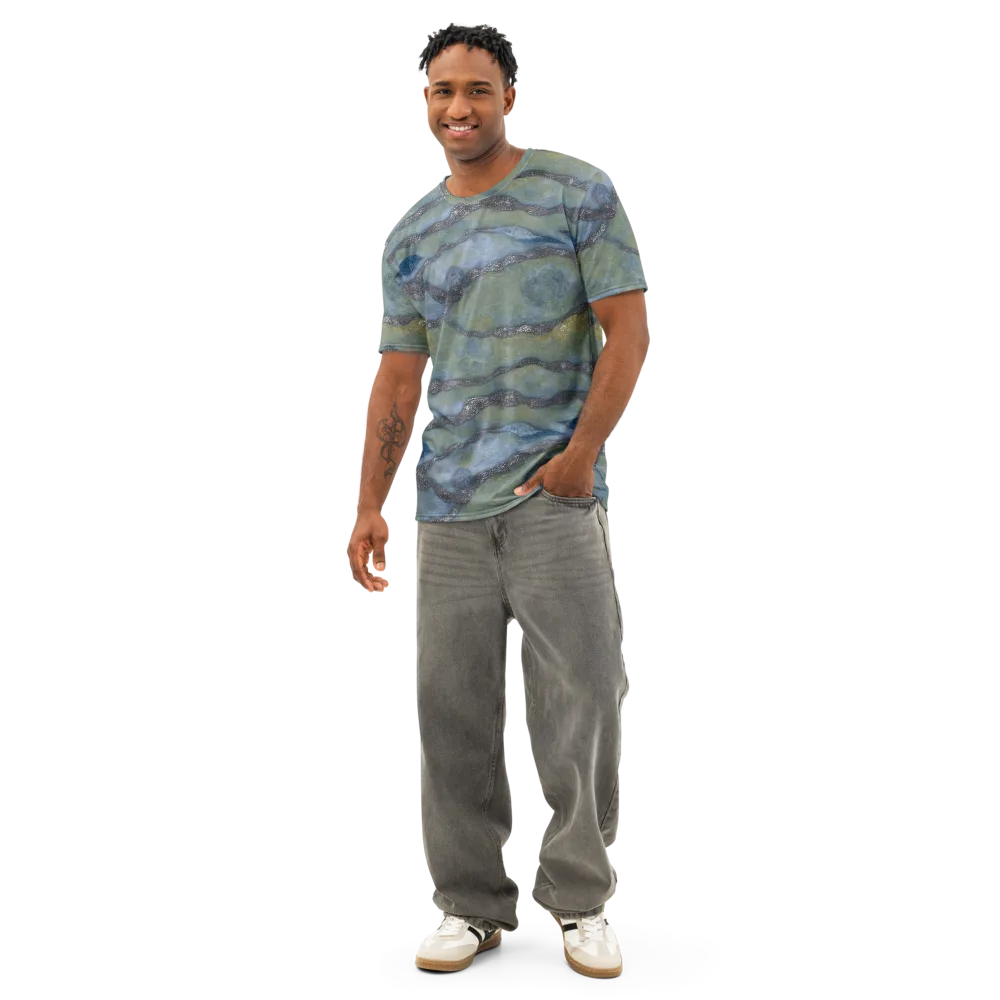 Tidal Fossil on Men's Cotton Crew Neck T-Shirt — Front