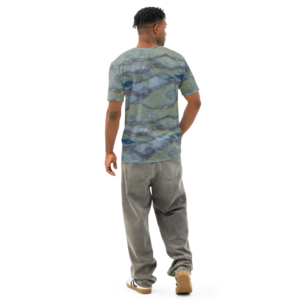 Tidal Fossil on Men's Cotton Crew Neck T-Shirt — Back