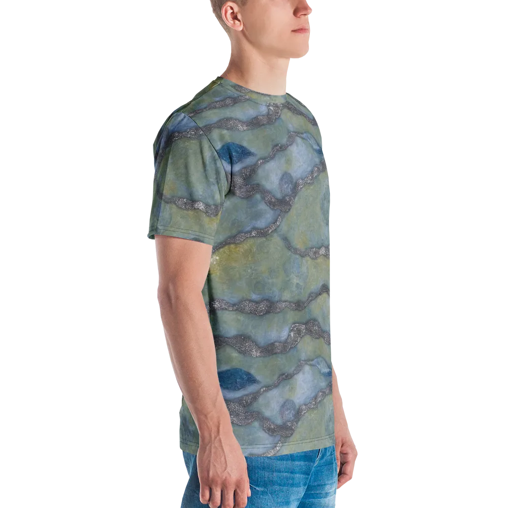 Tidal Fossil on Men's Crew Neck T-Shirt — Right