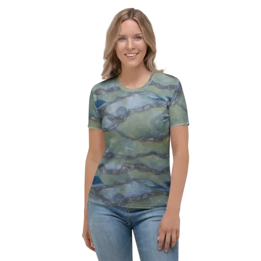Tidal Fossil on a Women's Crew Neck T-Shirt