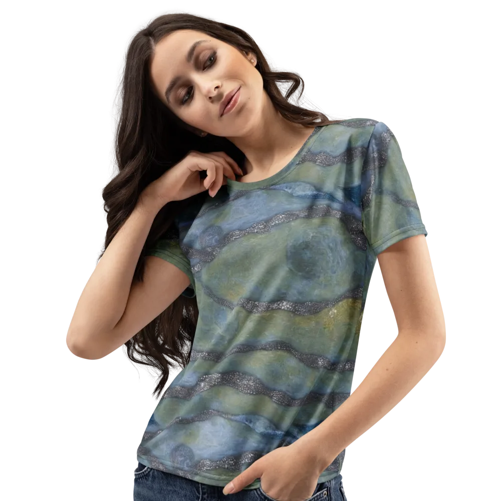 Tidal Fossil on Women's Crew Neck T-Shirt — Left Front
