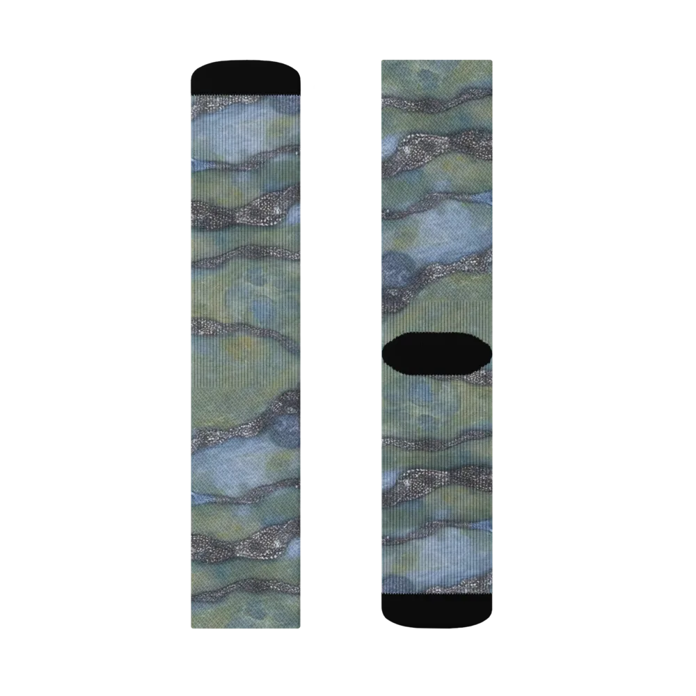 Tidal Fossil on Socks — Left Sock