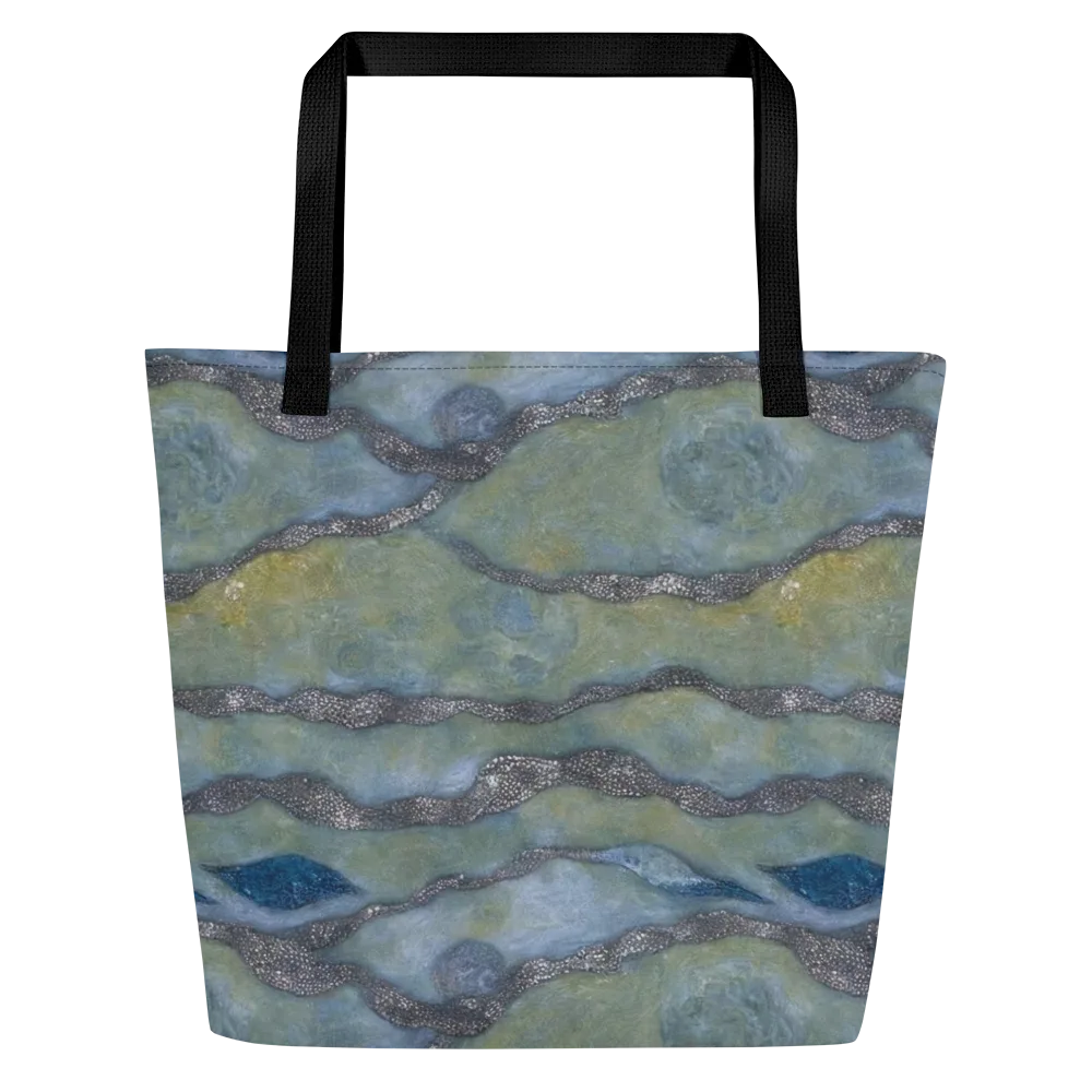 Tidal Fossil on Large Tote Bag W/ Pocket — Front