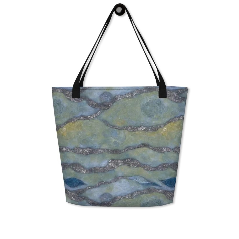 Tidal Fossil on Large Tote Bag W/ Pocket — Front