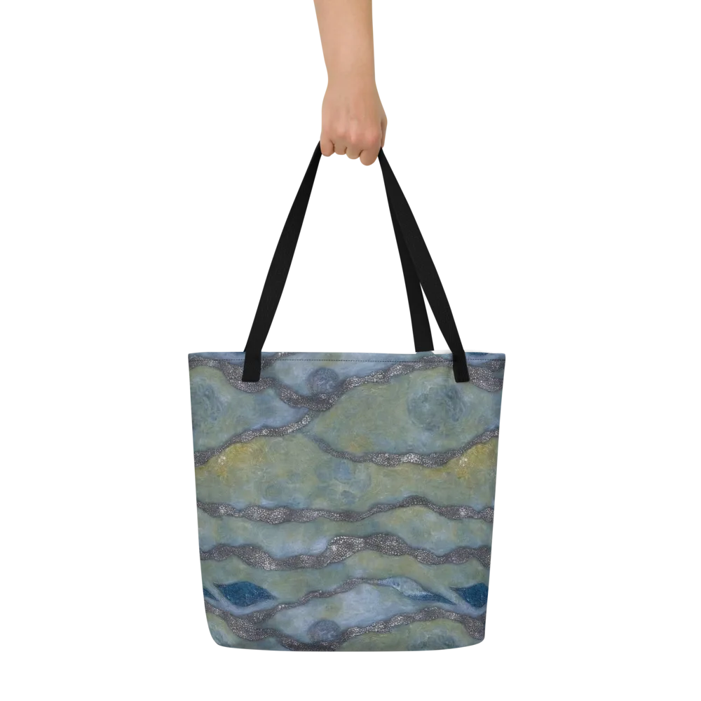 Tidal Fossil on Large Tote Bag W/ Pocket — Front