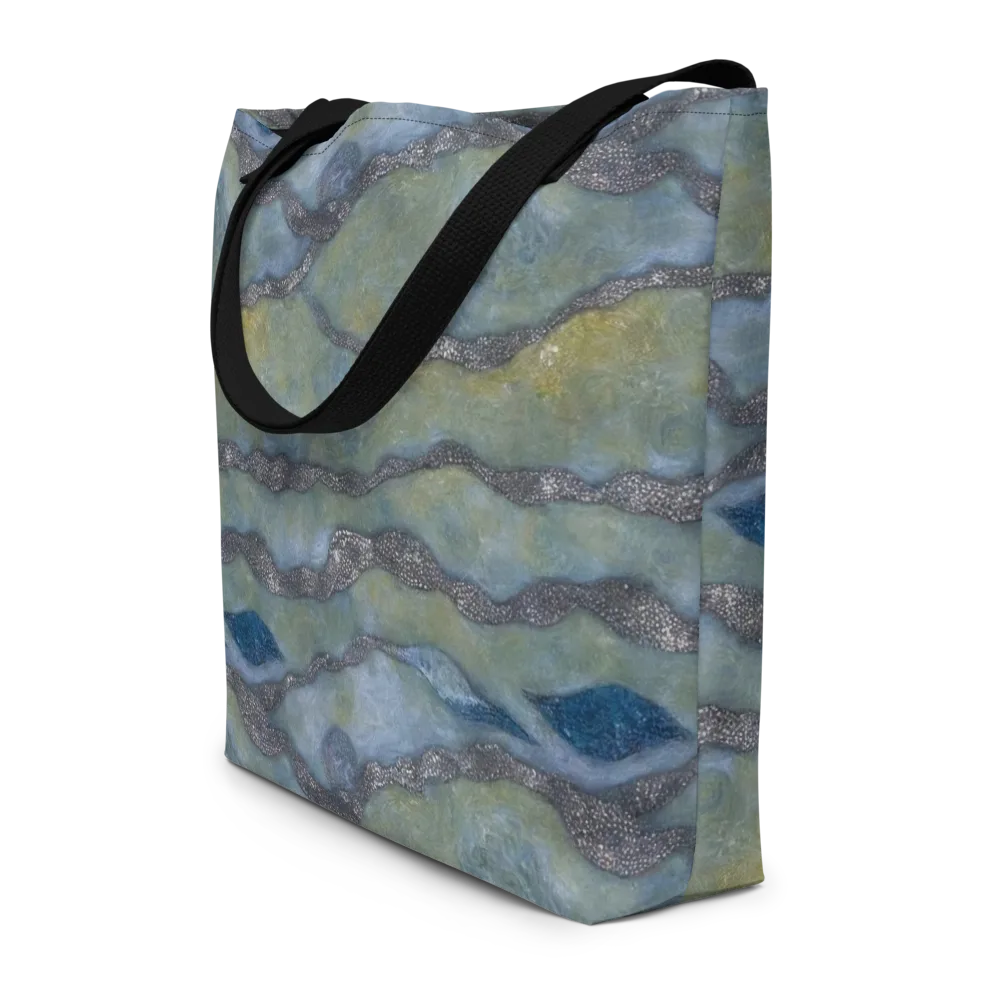 Tidal Fossil on Large Tote Bag W/ Pocket — Front