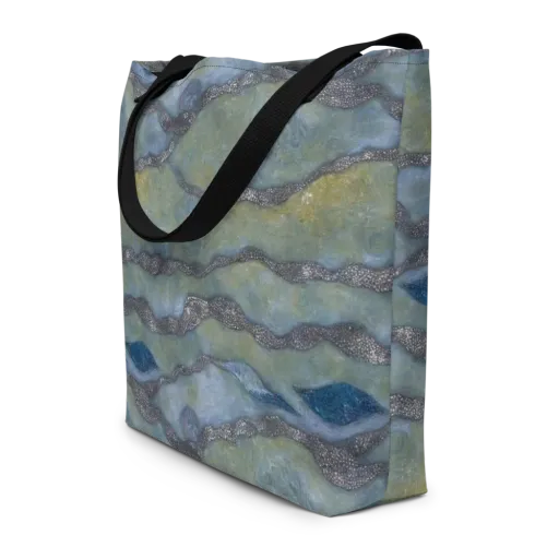Tidal Fossil on a Large Tote Bag W/ Pocket