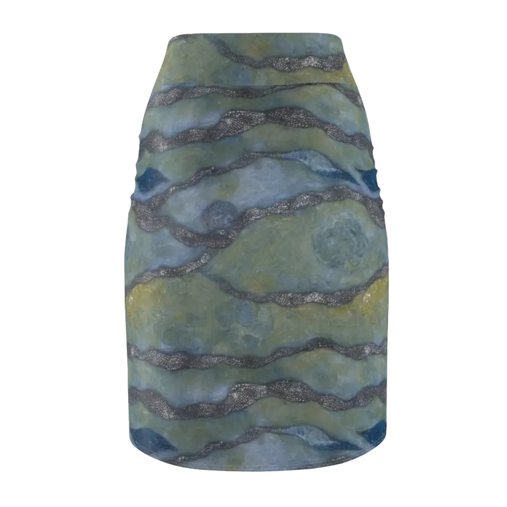 Tidal Fossil on Pencil Skirt — Back