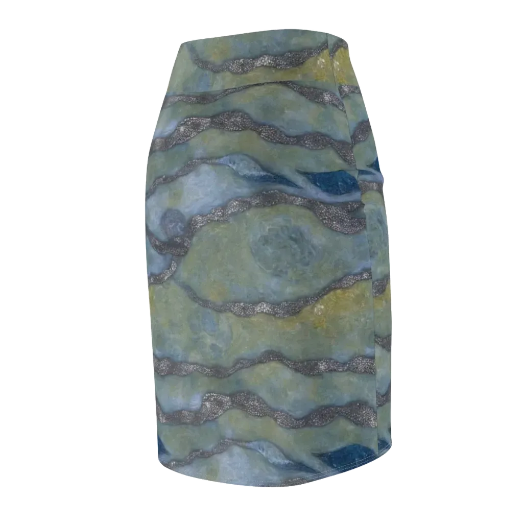 Tidal Fossil on Pencil Skirt — Back Side