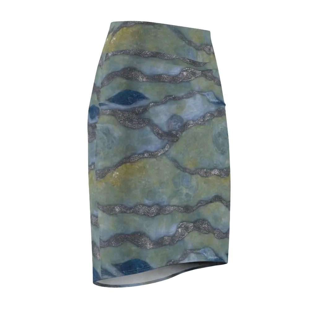 Tidal Fossil on Pencil Skirt — Front Side