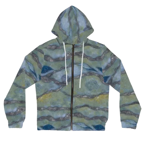 Tidal Fossil on a Women's Full-Zip Hoodie