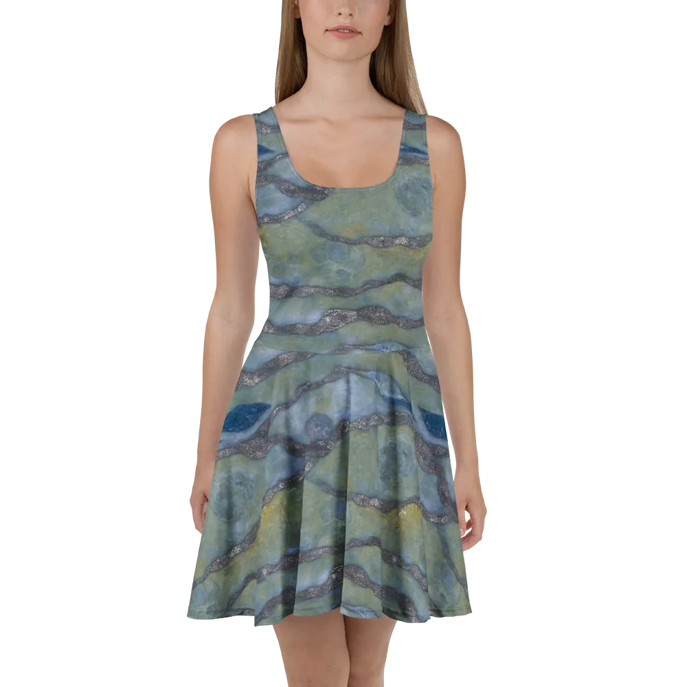 Tidal Fossil on Skater Dress — Front