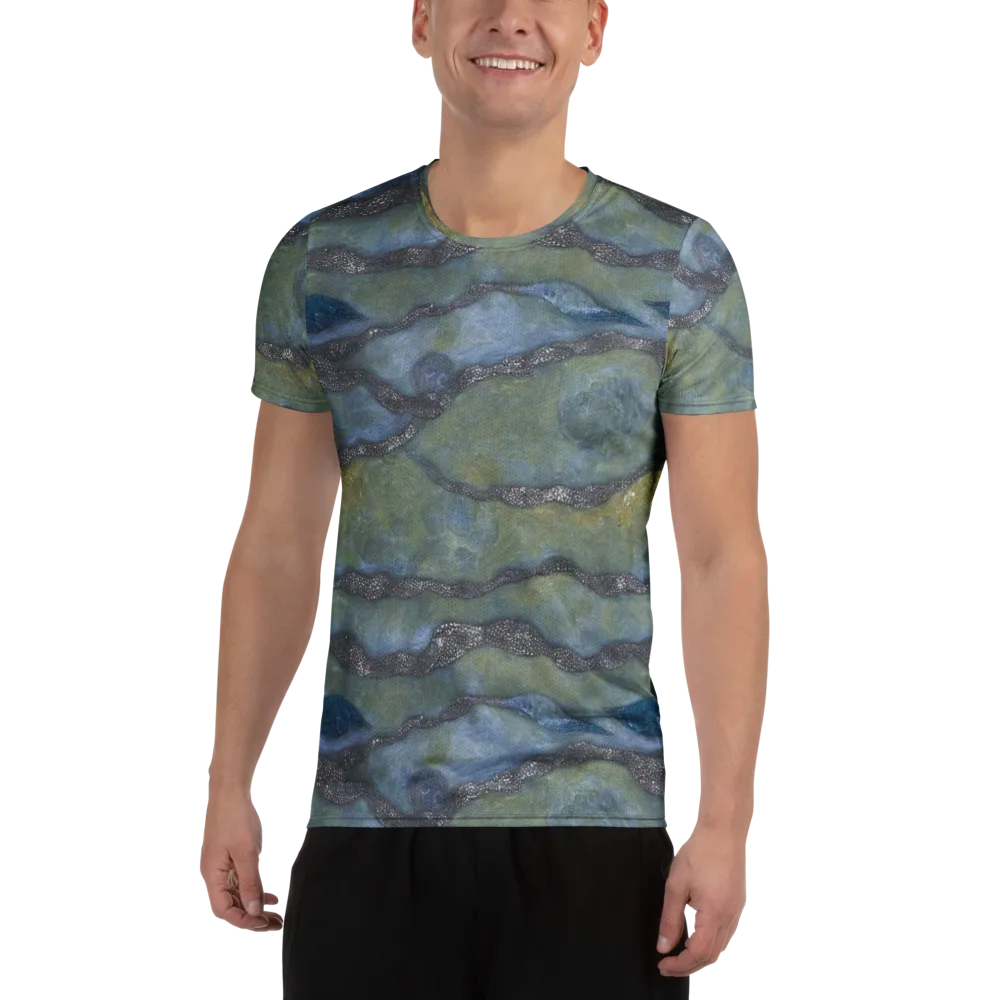 Tidal Fossil on Men's Athletic T-Shirt — Front