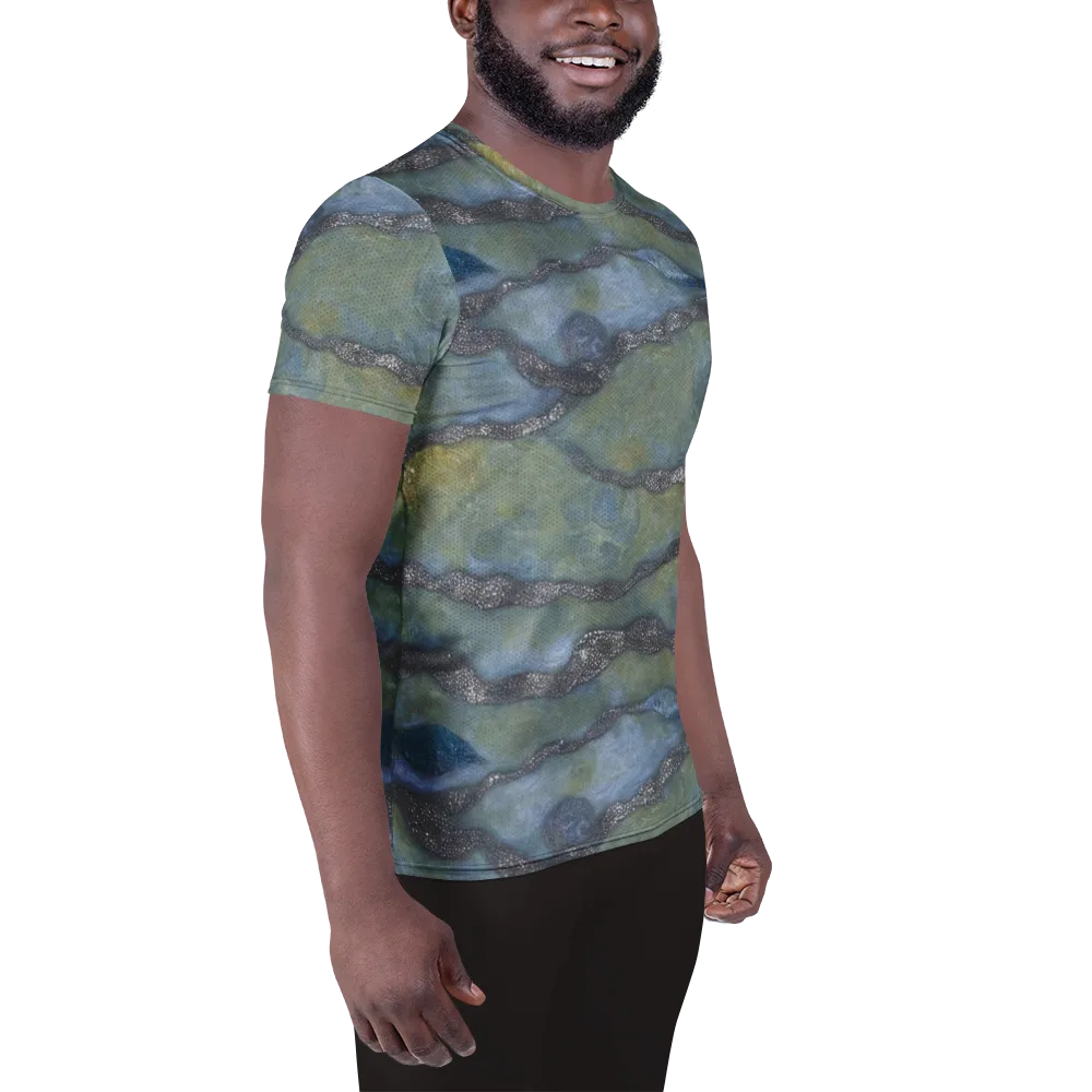 Tidal Fossil on Men's Athletic T-Shirt — Right