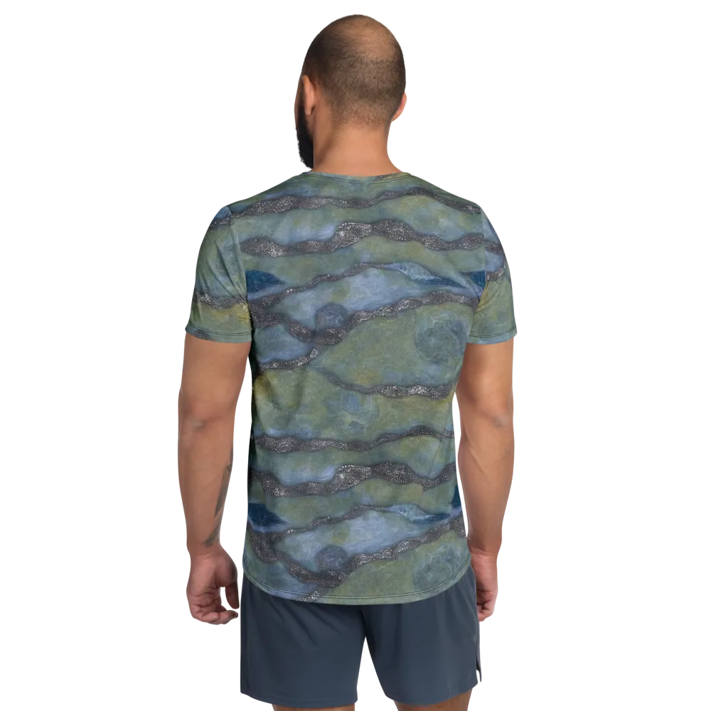 Tidal Fossil on Men's Athletic T-Shirt — Back