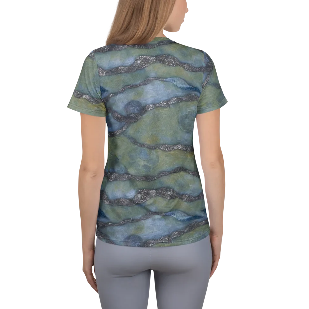 Tidal Fossil on Women's Athletic T-Shirt — Back