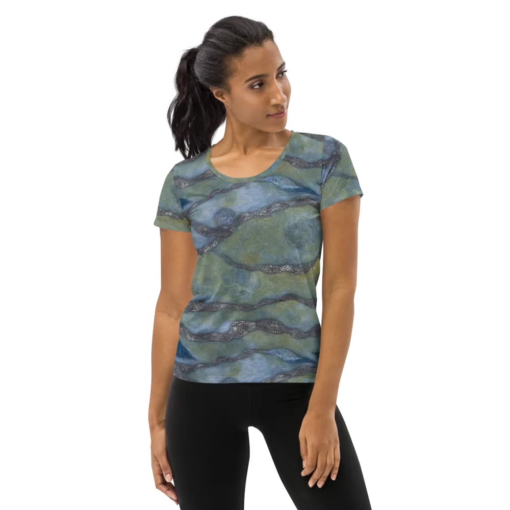Tidal Fossil on Women's Athletic T-Shirt — Front