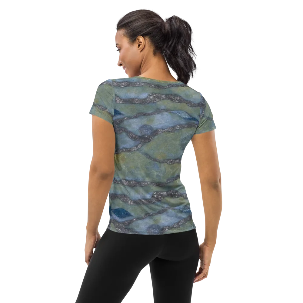 Tidal Fossil on Women's Athletic T-Shirt — Back