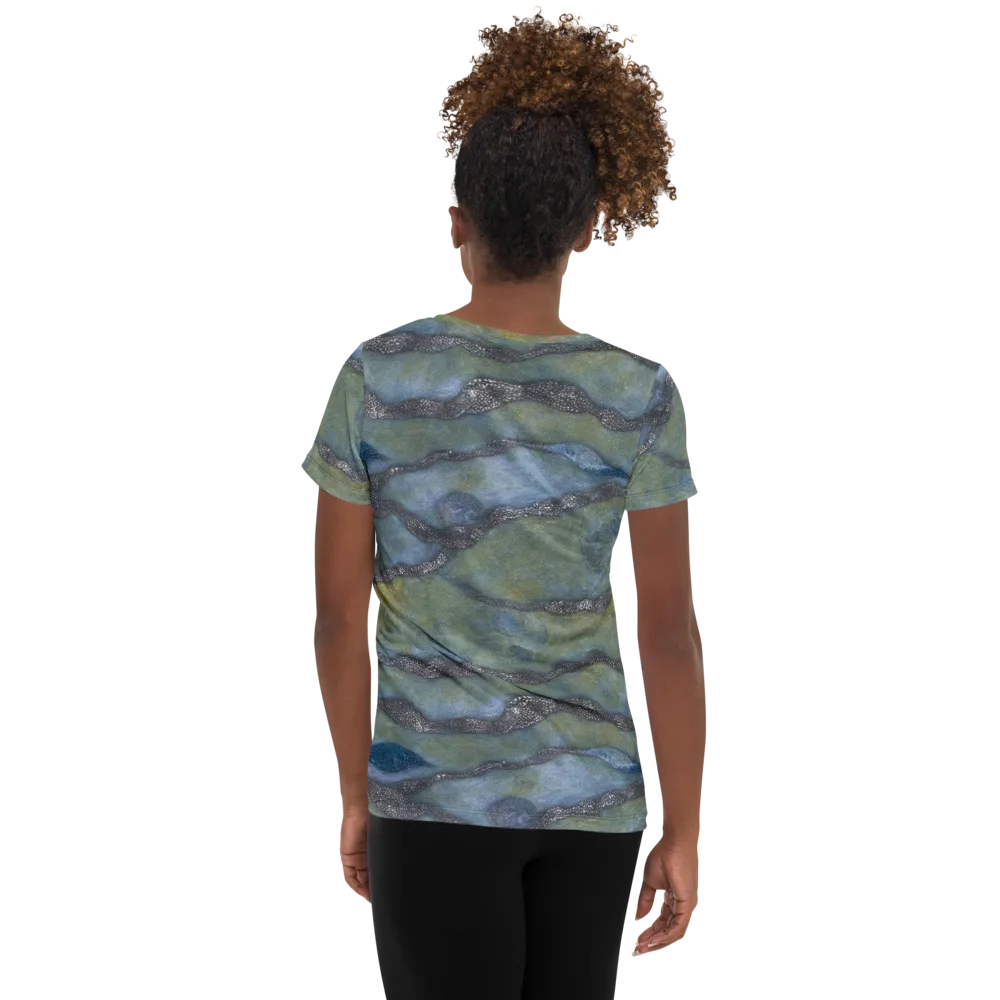 Tidal Fossil on Women's Athletic T-Shirt — Back