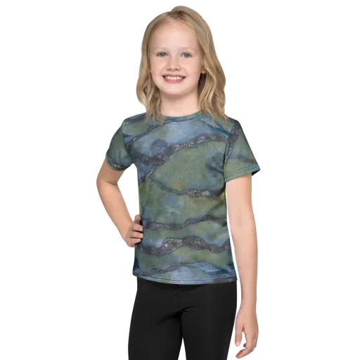 Tidal Fossil on a Kids Crew Neck T-Shirt