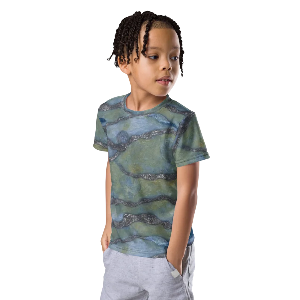 Tidal Fossil on Kids Crew Neck T-Shirt — Left Front