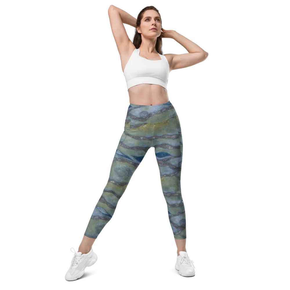 Tidal Fossil on Leggings with Pockets — Front