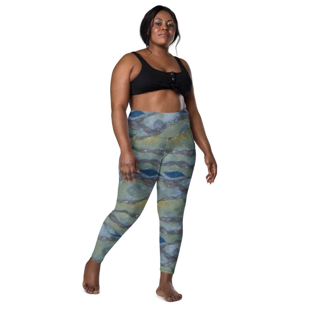 Tidal Fossil on Leggings with Pockets — Front