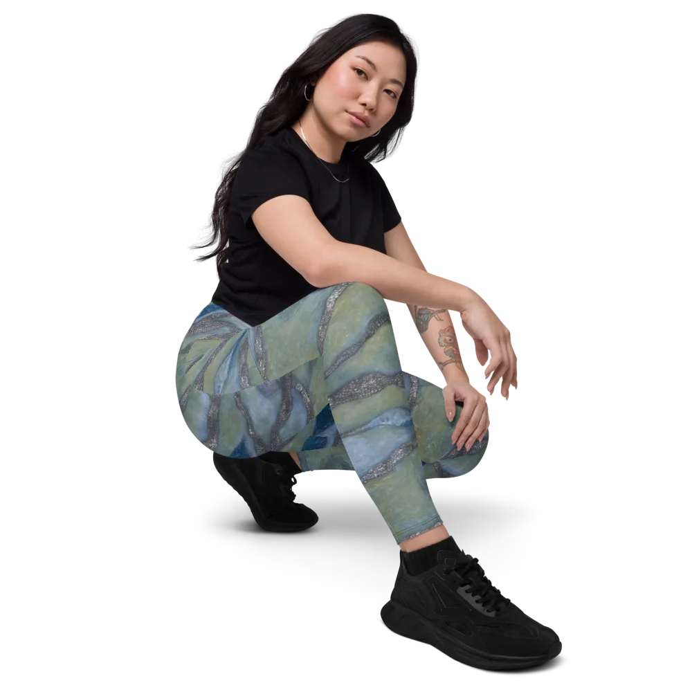Tidal Fossil on Leggings with Pockets — Right Front