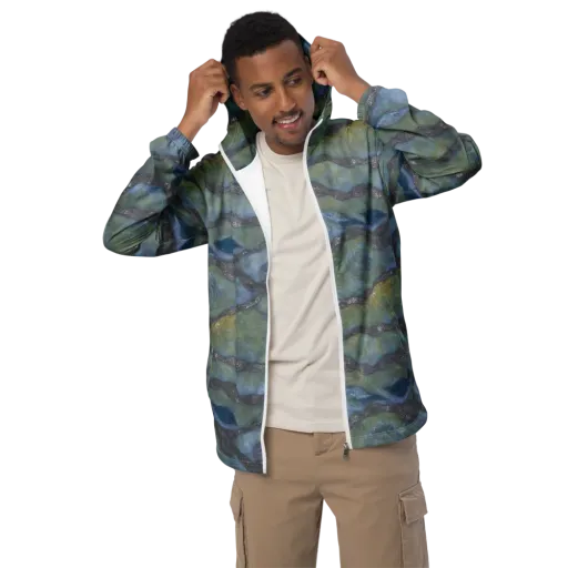 Tidal Fossil on a Men's Windbreaker