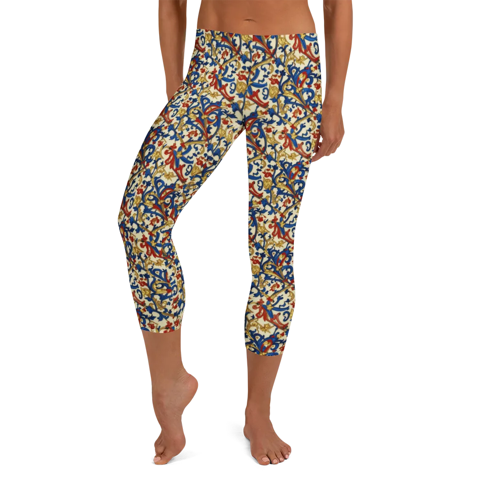 Royal Arabesque on Capri Leggings — Front