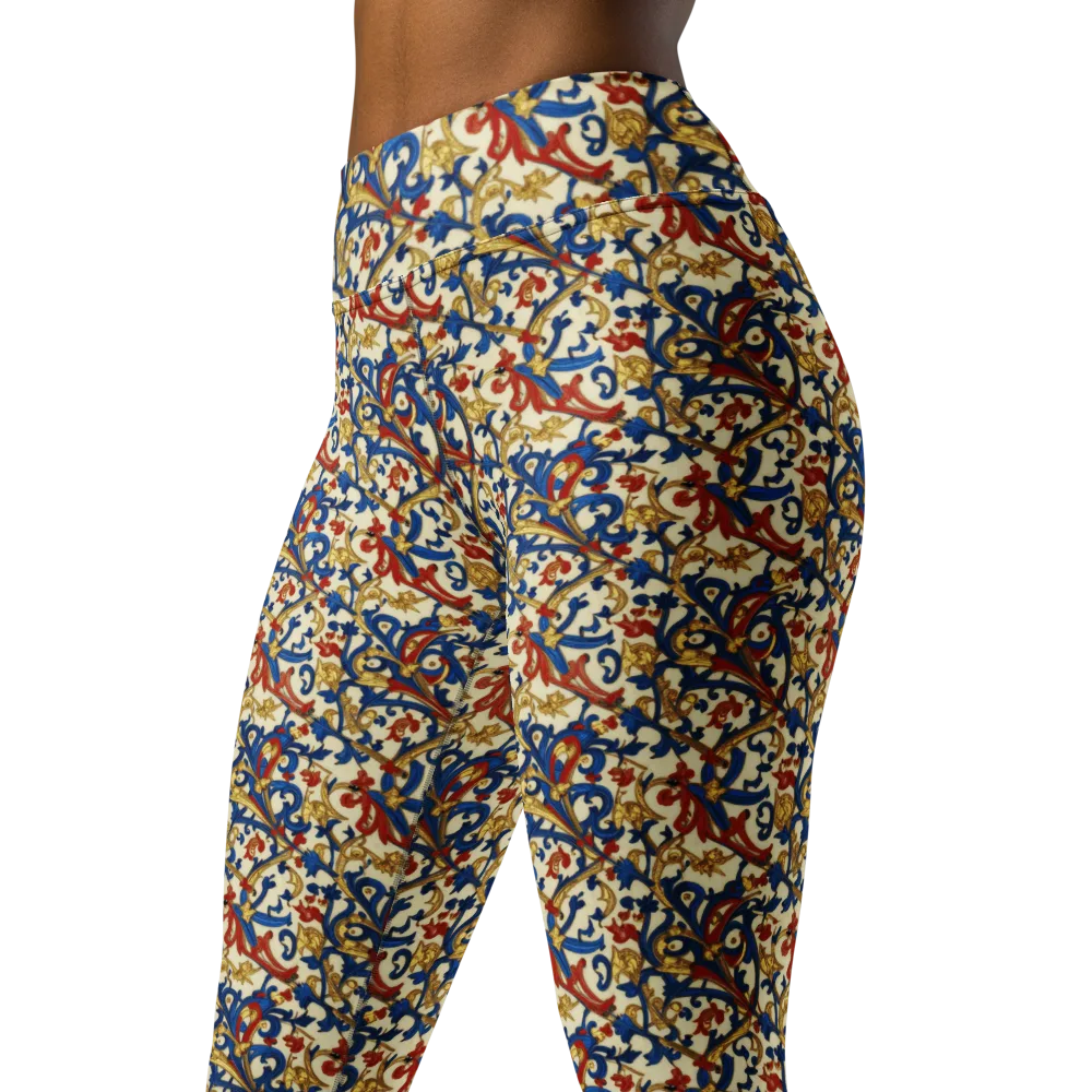 Royal Arabesque on Yoga Leggings — Left Front