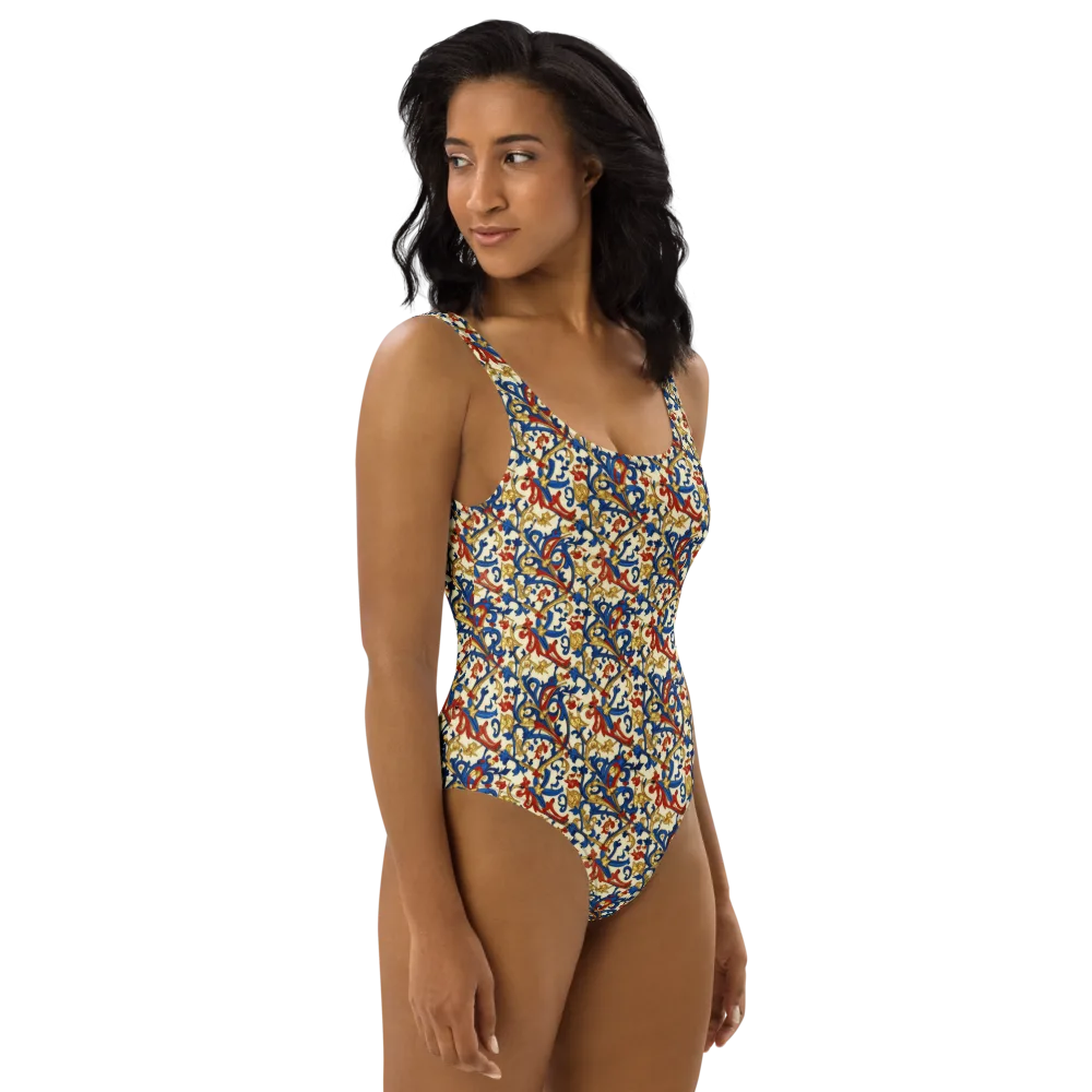 Royal Arabesque on One-Piece Swimsuit — Right