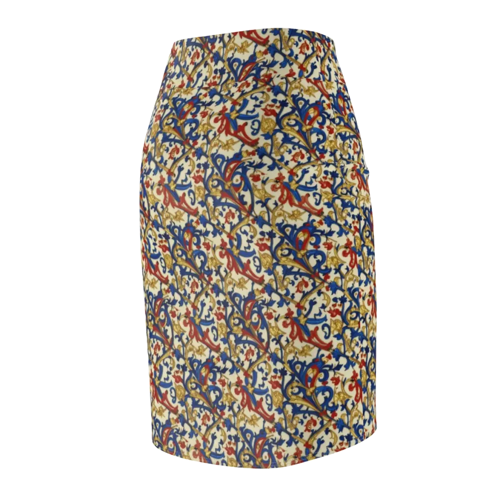Royal Arabesque on Pencil Skirt — Back Side