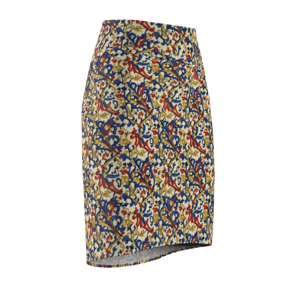 Royal Arabesque on Pencil Skirt — Front Side