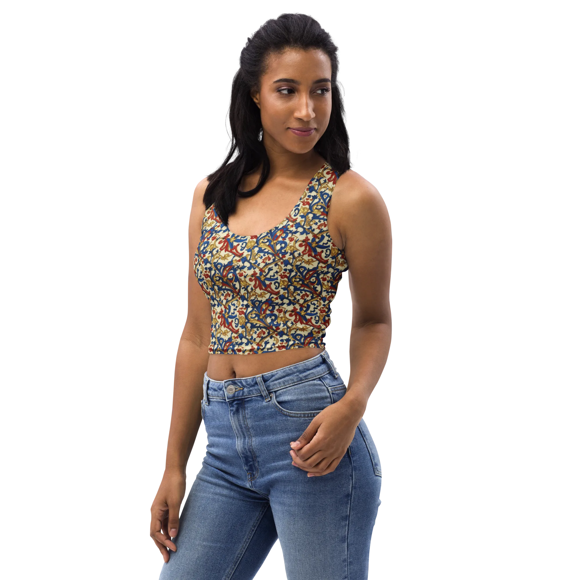 Royal Arabesque on Crop Top — Left Front