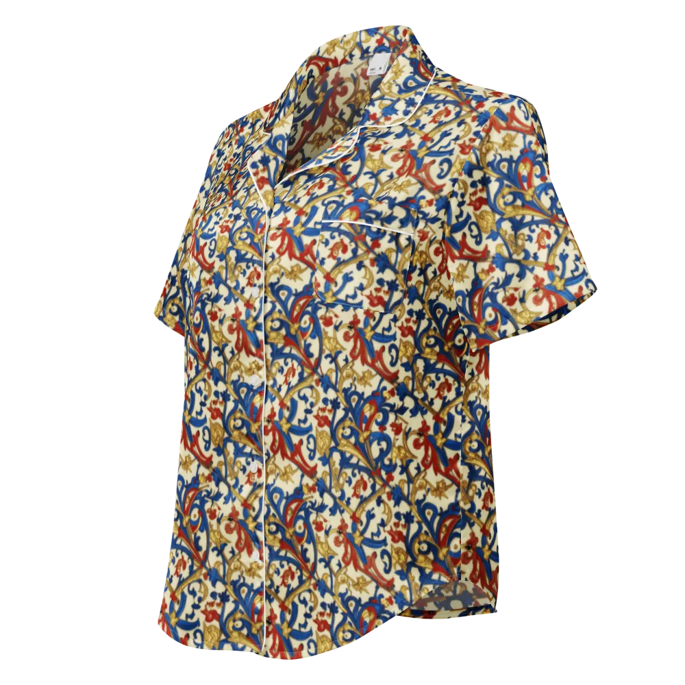 Royal Arabesque on Women's Short Sleeve Pajama Top — Left Front