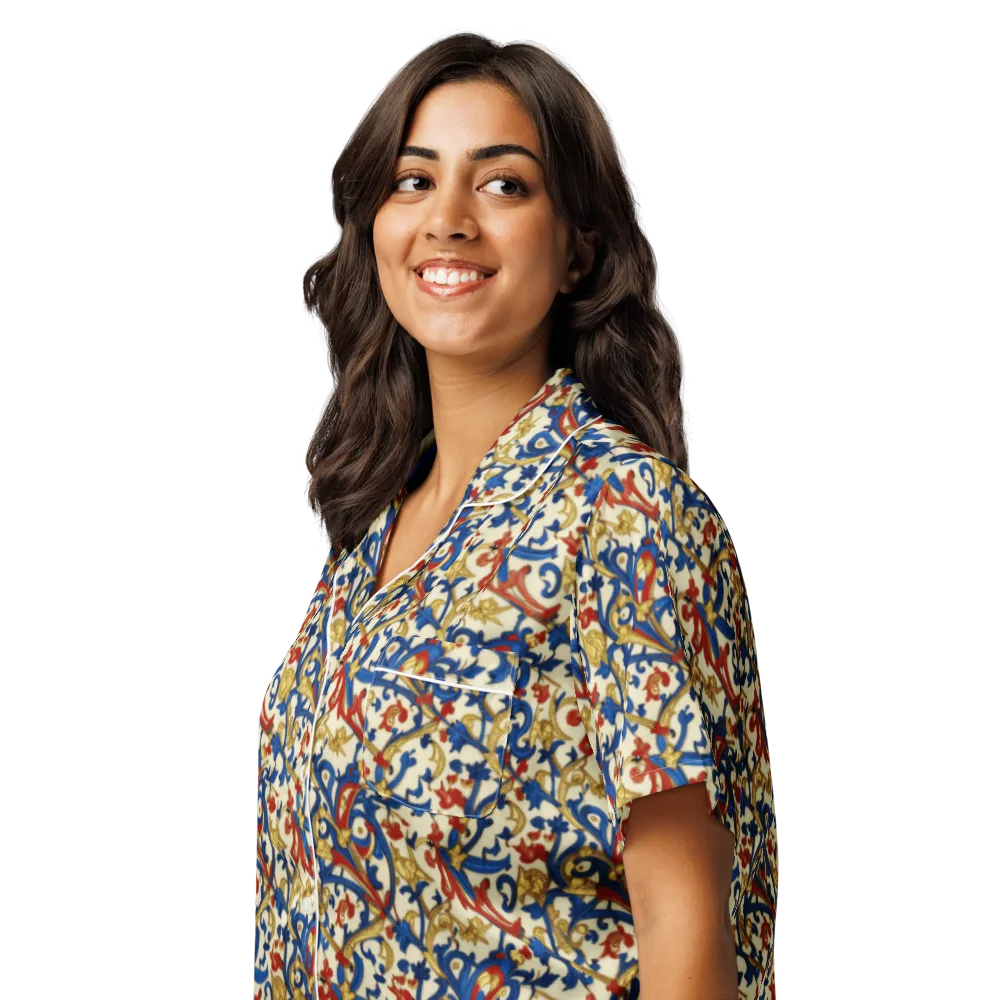 Royal Arabesque on Women's Short Sleeve Pajama Top — Left Front