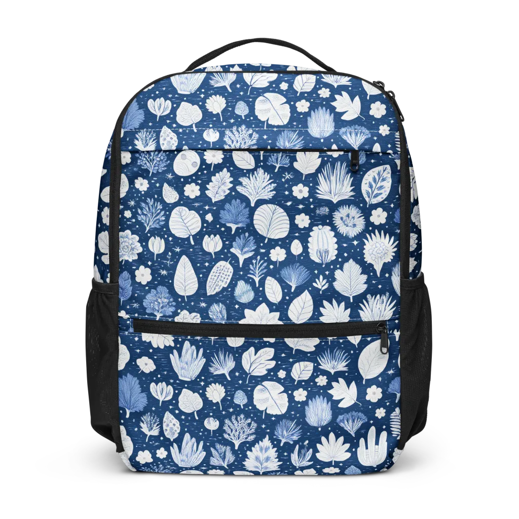 Indigo Herbarium on Utility Backpack — Front