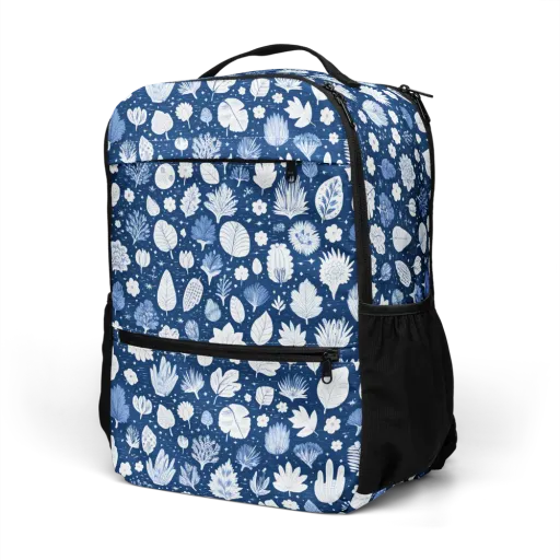 Indigo Herbarium on a Utility Backpack
